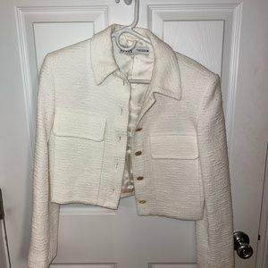 Zara cropped white blazer